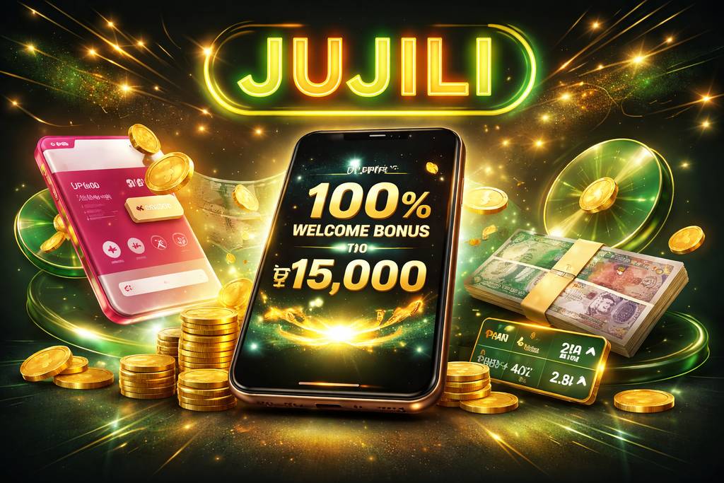 JUJILI bonus dashboard with welcome offer and Bangladesh payment elements