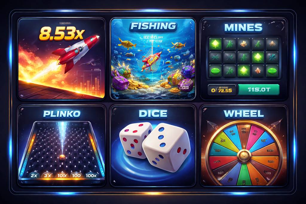 JUJILI crash and arcade game selection